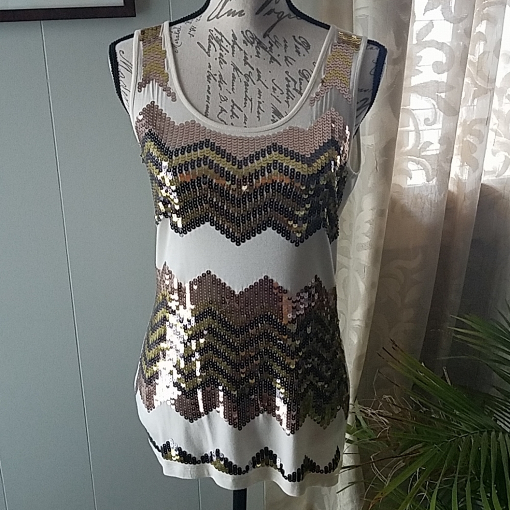 Worn once. The Limited sequined tank top.